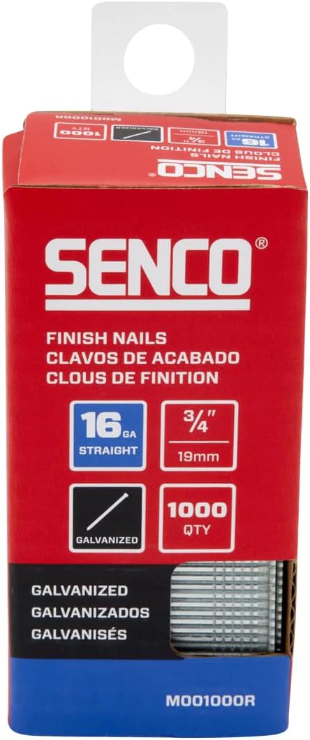 Senco M001000R 3/4" 16 Gauge Straight Finish Nails, Galvanized Finish (Pack of 1000) - Image 2