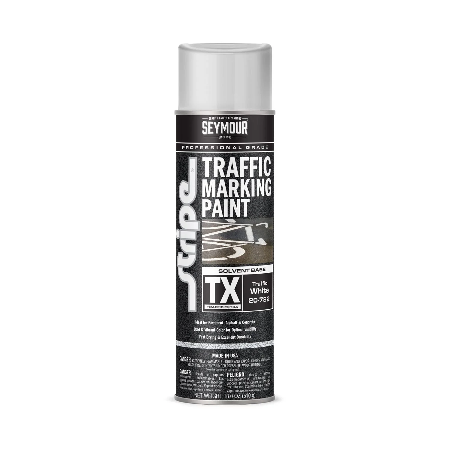 Seymour 20-782 Stripe Solvent Base Extra Traffic Marker, White