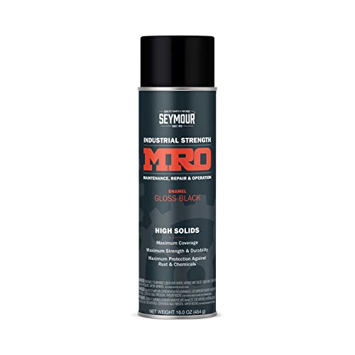SEYMOUR 620-1415 Industrial MRO High Solids Spray Paint, Gloss Black , 16 Ounce (Pack of 1)