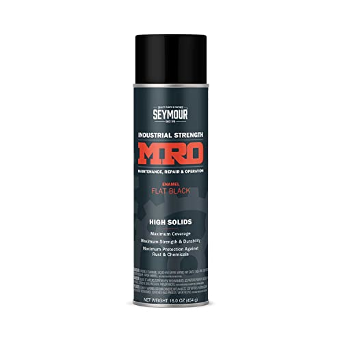 SEYMOUR 620-1433 Industrial MRO High Solids Spray Paint, Flat Black, 16 Ounce (Pack of 1)