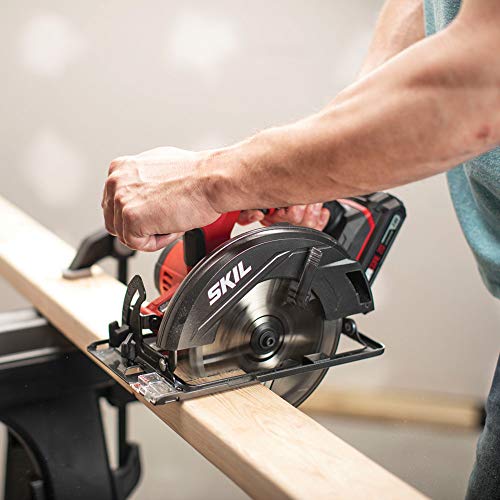 SKIL 20V 4-Tool Combo Kit: 20V Cordless Drill Driver Reciprocating Saw, Circular Saw and Spotlight, Includes Two 2.0Ah PWR CORE Lithium Batteries and One Charger - CB739701,Black, Red - Image 8