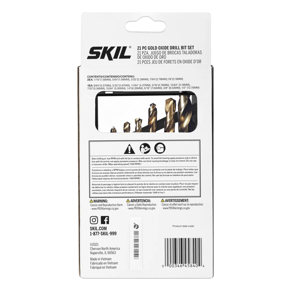 SKIL 21-Piece Gold Oxide Drill Bit Set - Image 4