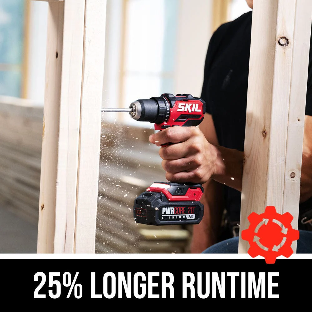 SKIL PWRCORE 20 Brushless 20V 1/2 In. Compact Drill Driver Kit - Image 7
