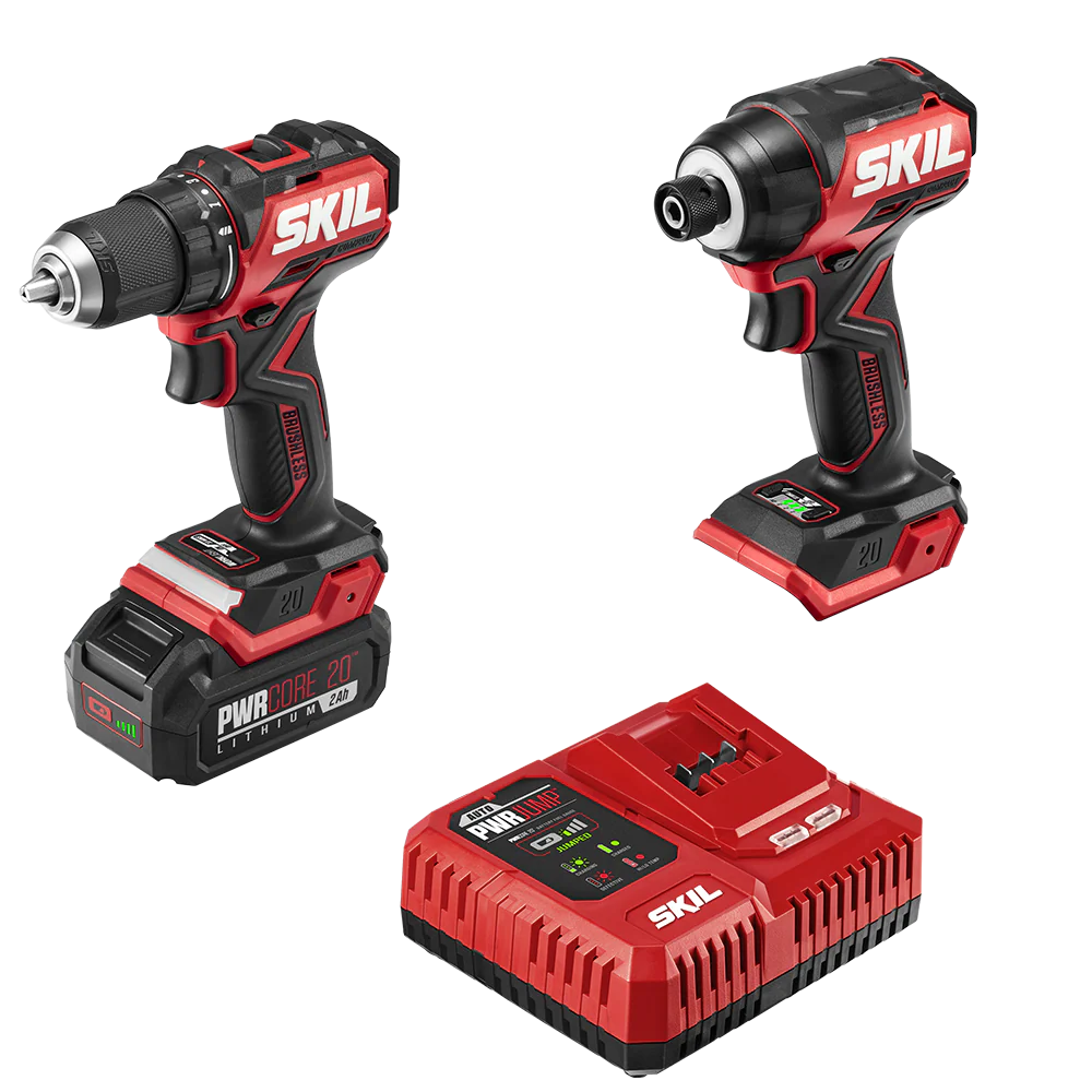 SKIL PWRCORE 20 Brushless 20V Compact Drill Driver and Impact Driver Kit