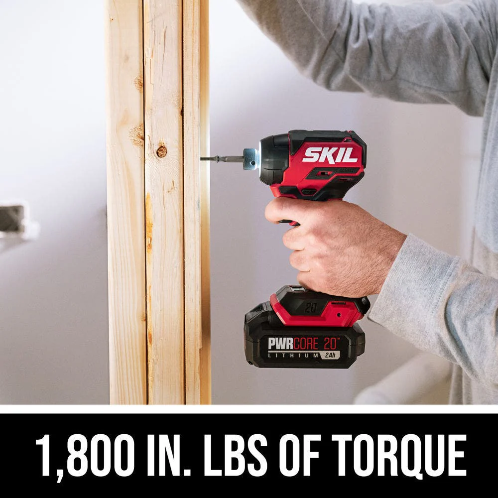 SKIL PWRCORE 20 Brushless 20V Compact Drill Driver and Impact Driver Kit - Image 3