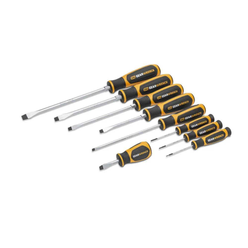 GEARWRENCH (GWMSSCRSL) 9 Piece Slotted Dual Material Screwdriver Set in Foam Storage Tray - Image 6