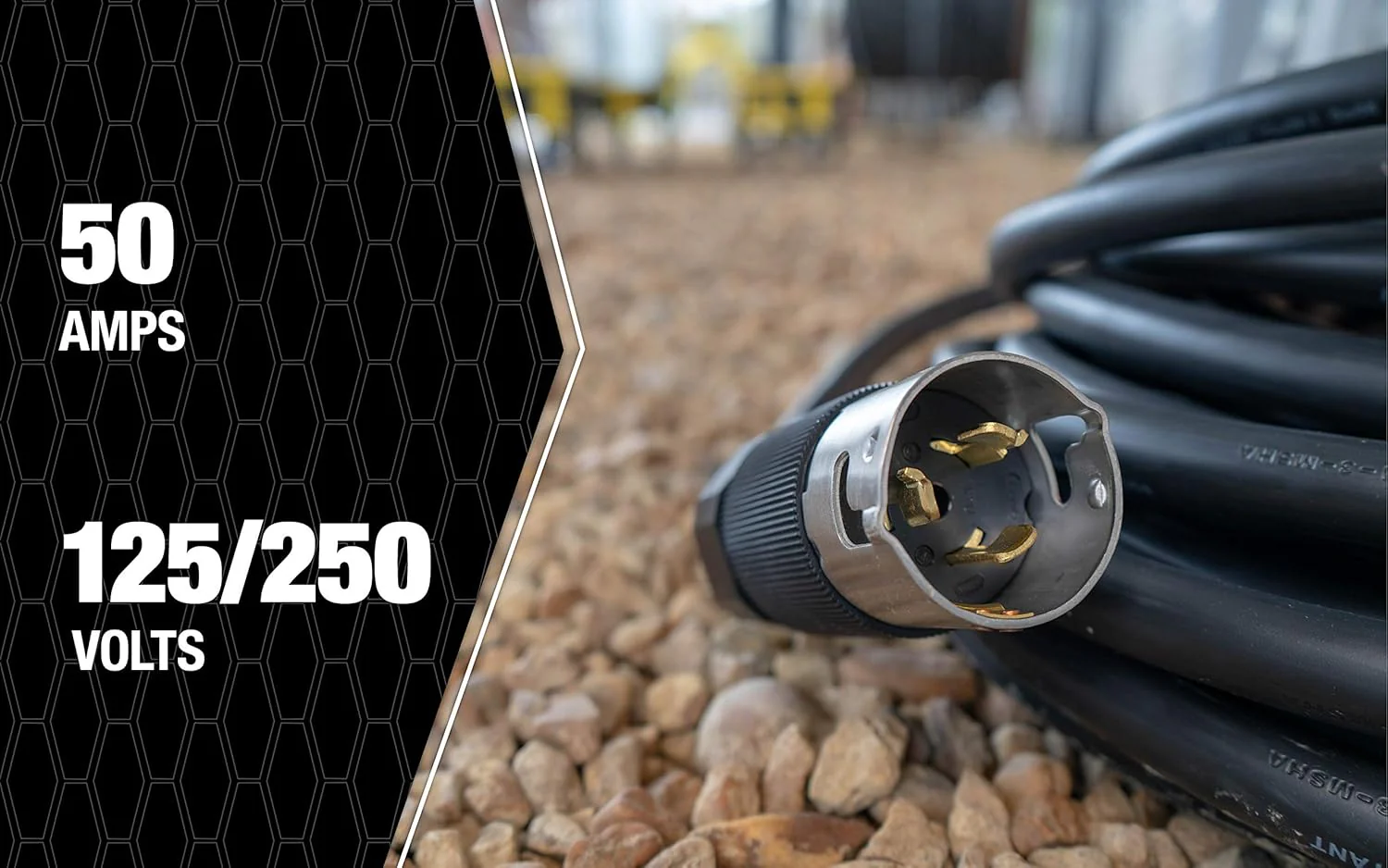 Southwire Extra Duty Outdoor Extension Cord, 50Ft, 8 Gauge, 50 AMP, Twist-to-Lock, Generator Cord, SEOW, Black, 19180008 - Image 10