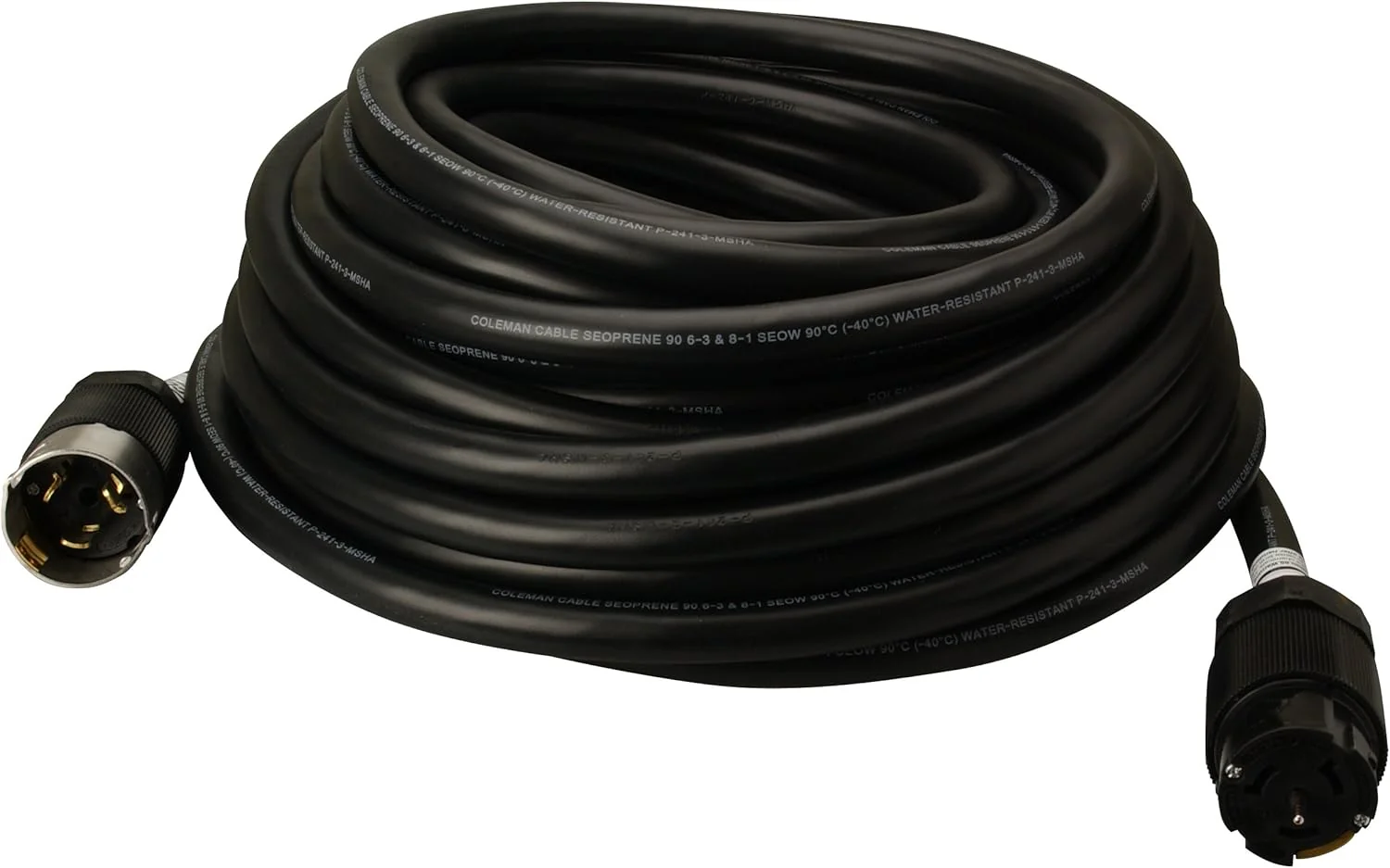 Southwire Extra Duty Outdoor Extension Cord, 50Ft, 8 Gauge, 50 AMP, Twist-to-Lock, Generator Cord, SEOW, Black, 19180008 - Image 2