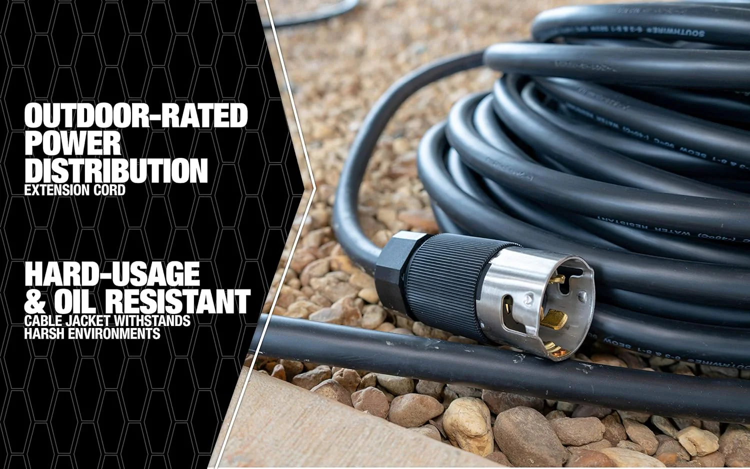 Southwire Extra Duty Outdoor Extension Cord, 50Ft, 8 Gauge, 50 AMP, Twist-to-Lock, Generator Cord, SEOW, Black, 19180008 - Image 8