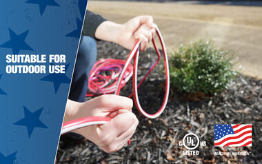 Southwire 100-Feet, Contractor Grade, 12/3 Extension Cord, With Lighted End, Red White And Blue, American Made Extension Cord, Indoor and Outdoor Use, Water Resistant Flexible Jacket - Image 4