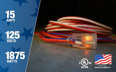 Southwire 100-Feet, Contractor Grade, 12/3 Extension Cord, With Lighted End, Red White And Blue, American Made Extension Cord, Indoor and Outdoor Use, Water Resistant Flexible Jacket - Image 5