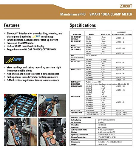 Southwire Maintenance PRO 1000A AC/DC Smart Clamp Meter with Bluetooth - Image 2