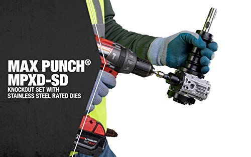 Southwire MP-XD Max Punch, Knockout Tool Used with Cordless Drill, Virtually Universal, Heavy Duty Cutting, Quick Accurate Knockouts - Image 11