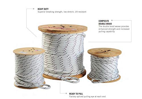 Southwire P-963 Double Braided Composite Rope for Cable Pulling; 9/16-Inch by 300Ft; 16;000 lbs Breaking Strength; UV; Chemical and Abrasion Resistant 300-Feet White - Image 2