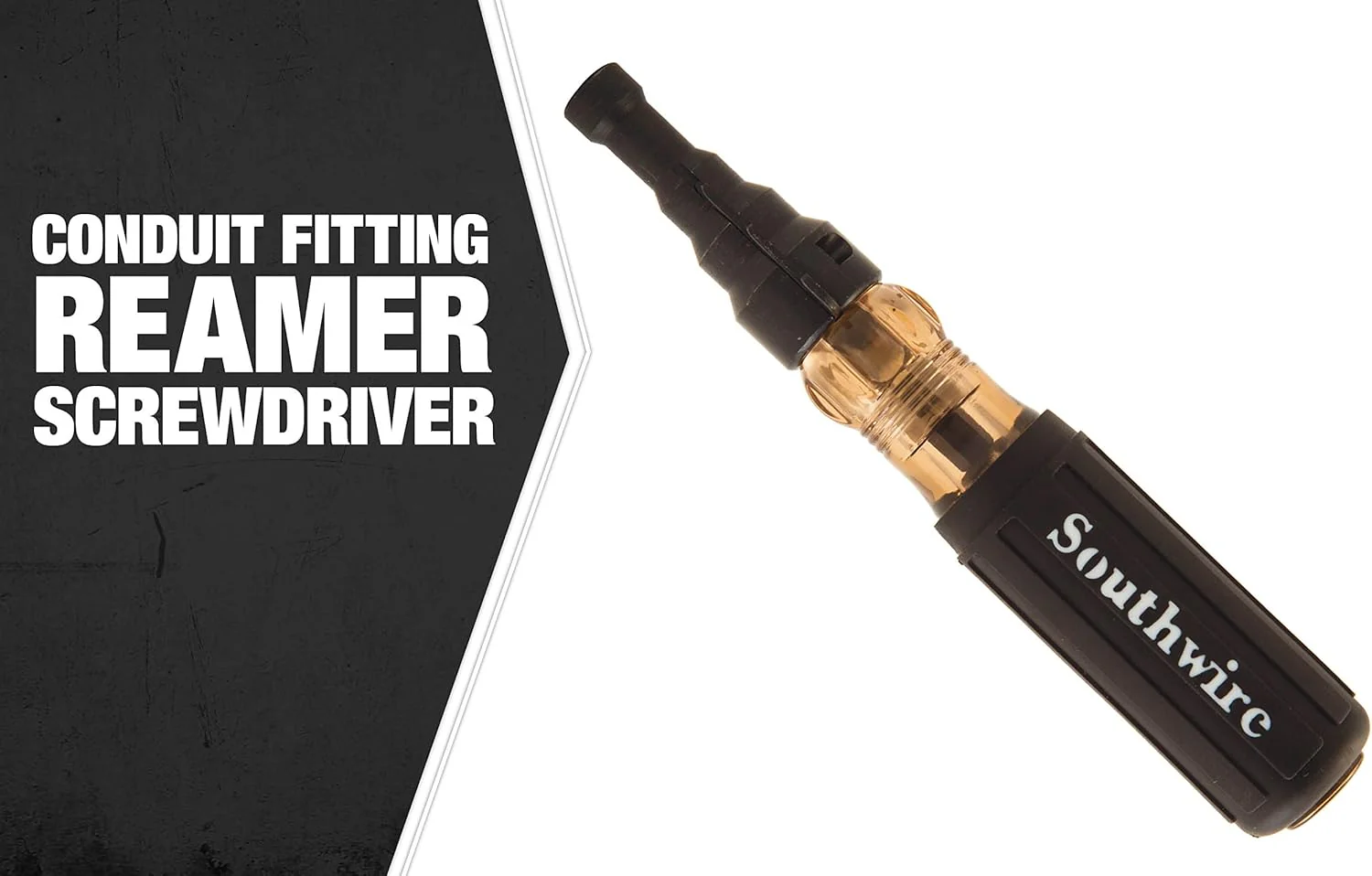 Southwire SDCFR Conduit Fitting Reaming Screwdriver; Heavy Duty; Dual Function; Multi Use Detachable Head; Compatible with Drill; Cushion Grip Handles for Comfort - Image 4