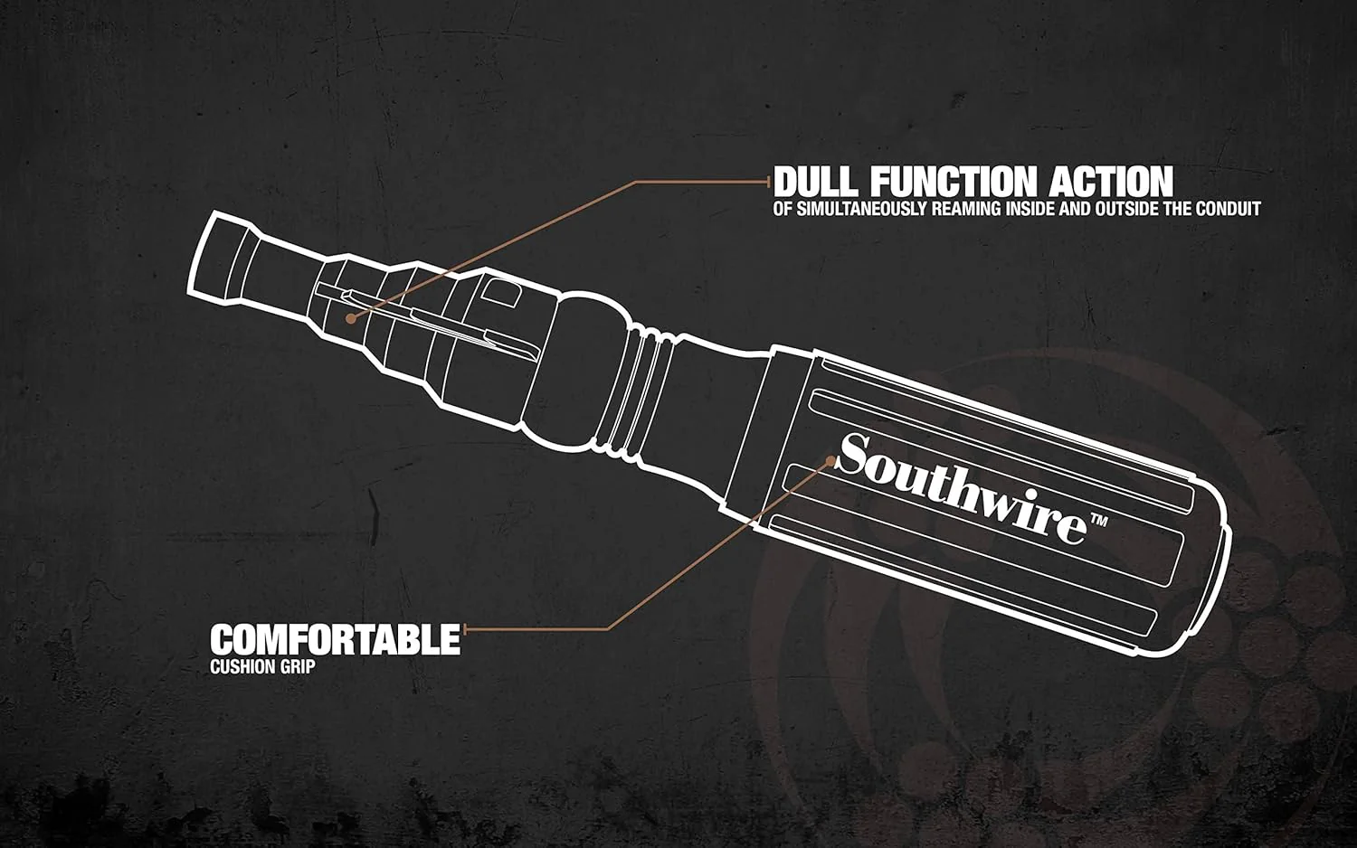 Southwire SDCFR Conduit Fitting Reaming Screwdriver; Heavy Duty; Dual Function; Multi Use Detachable Head; Compatible with Drill; Cushion Grip Handles for Comfort - Image 7