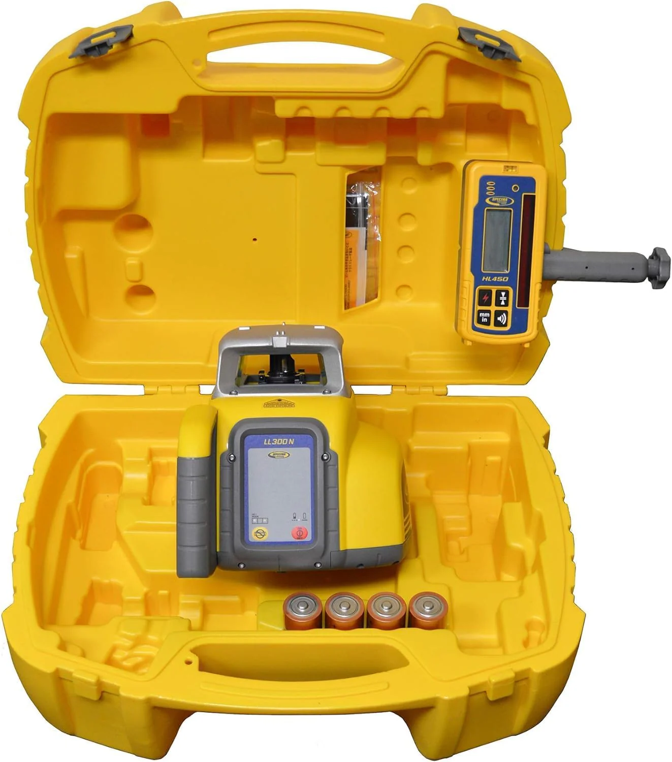 Spectra Precision LL300N Laser Level, Self Leveling Kit with HL450 Receiver, Clamp, Alkaline Batteries - Image 9