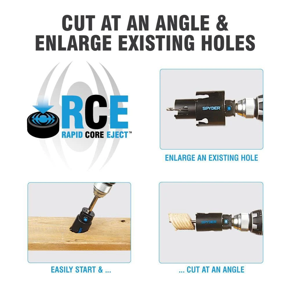 Spyder 600044CF 4-1/4-Inch Diameter Carbide Tipped Hole Saw, for Fiber Cement Board, Wood, PVC, Plastic, Concrete Block, Ceramic Tile, and More - Image 7