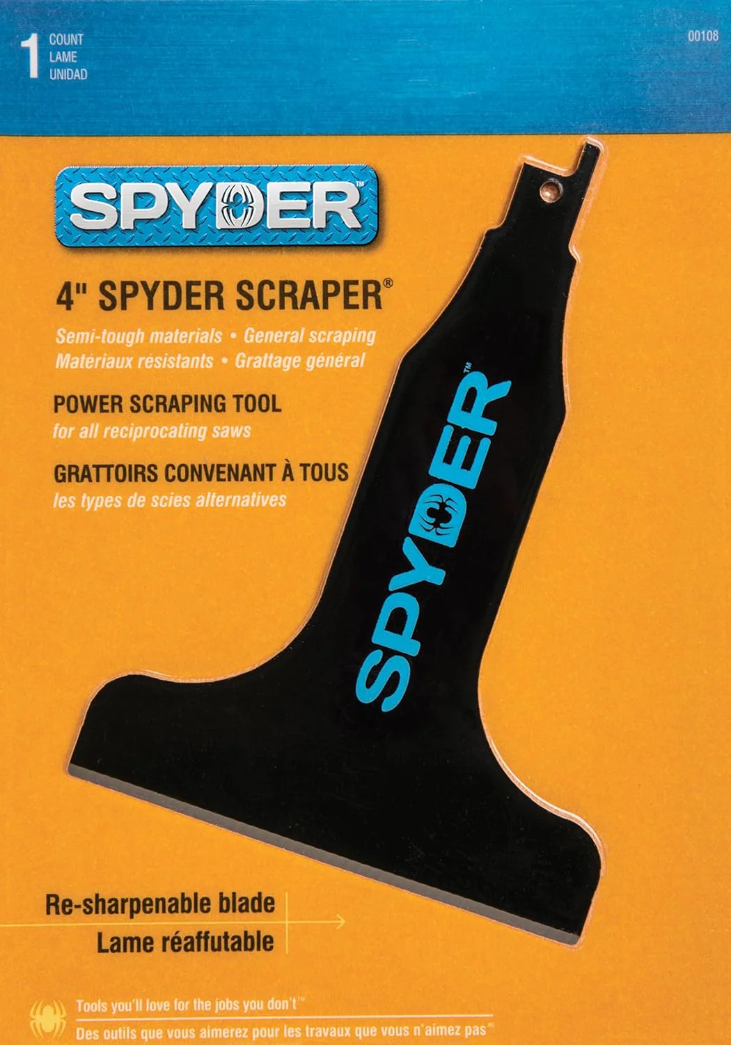 Spyder 000108 4-Inch Scraper Blade Attachment for Reciprocating Saws, for Removing Tile, Linoleum, Adhesives, and More - Image 6