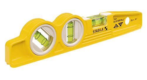 STABILA Die Cast Magnetic Torpedo with 45-degree vial and V-groove frame
