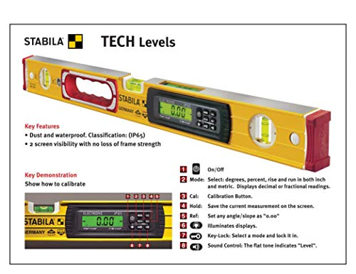 STABILA 36548 Type 196-2 Tech 48 In. Digital Level IP65 Dust and Waterproof with Nylon Carrying Case - Image 2