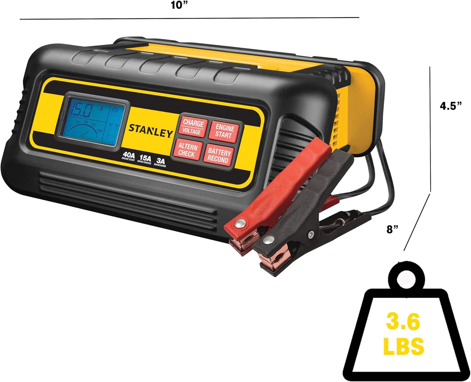 STANLEY BC40BS 40 Amp High Frequency Battery Charger with Engine Start and Patented Voltage and Alternator Check - Image 3