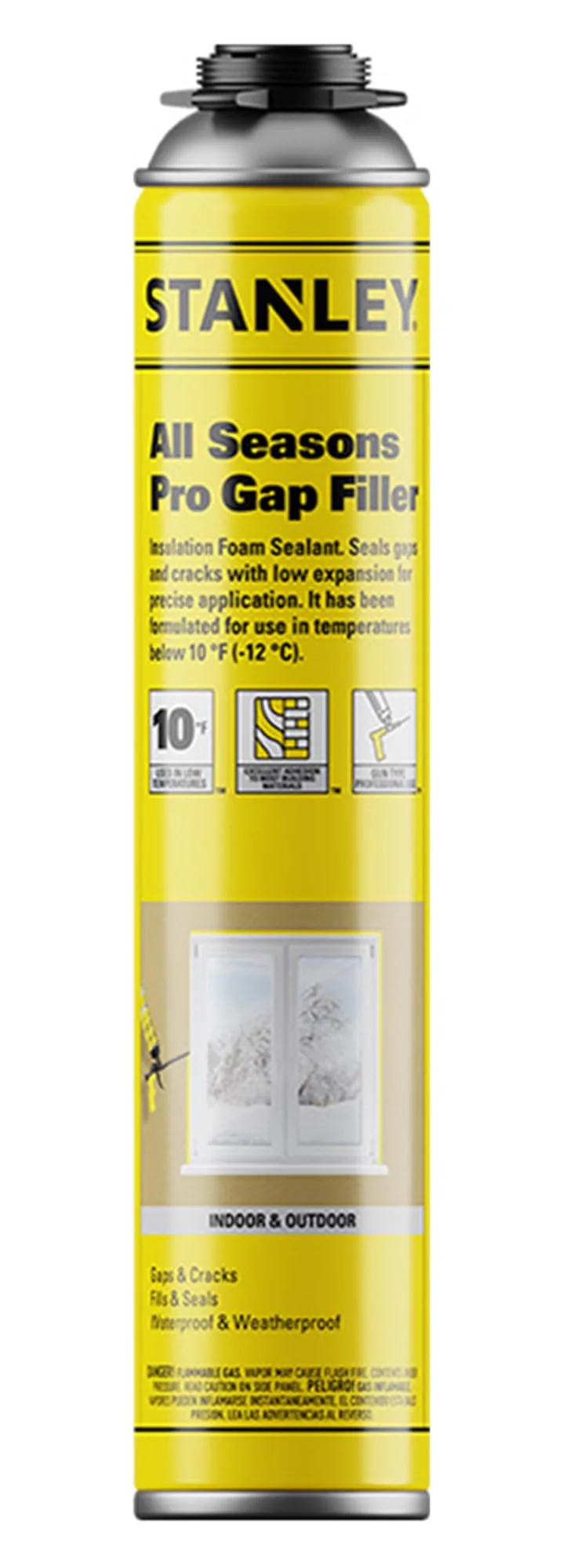 STANLEY SXPF3036-01 F 948P All Season Pro Gap Filler - Window & Door Filler in 10F˚, Expanding Polyurethane Sealant for Gaps & Cracks | Gun Use, Gun NOT Included | 24 Oz (Pack of 1)