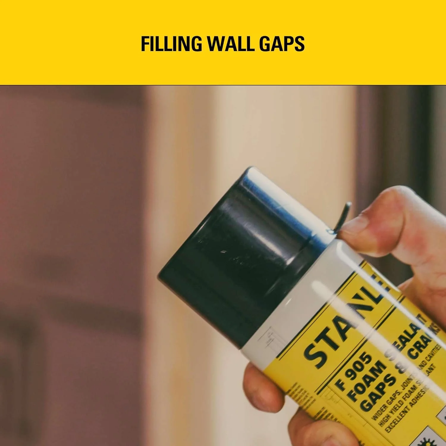 Stanley F905 Gaps & Cracks Sealant, Polyurethane Spray Foam Insulation for Window & Door, Waterproof Gap Filler, Low Expansion Foam for Indoor & Outdoor Use, Straw Use, 12 Oz. (Pack of 1) - Image 6