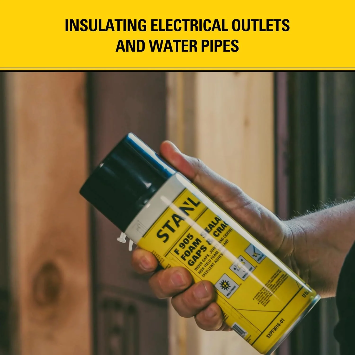Stanley F905 Gaps & Cracks Sealant, Polyurethane Spray Foam Insulation for Window & Door, Waterproof Gap Filler, Low Expansion Foam for Indoor & Outdoor Use, Straw Use, 12 Oz. (Pack of 1) - Image 8