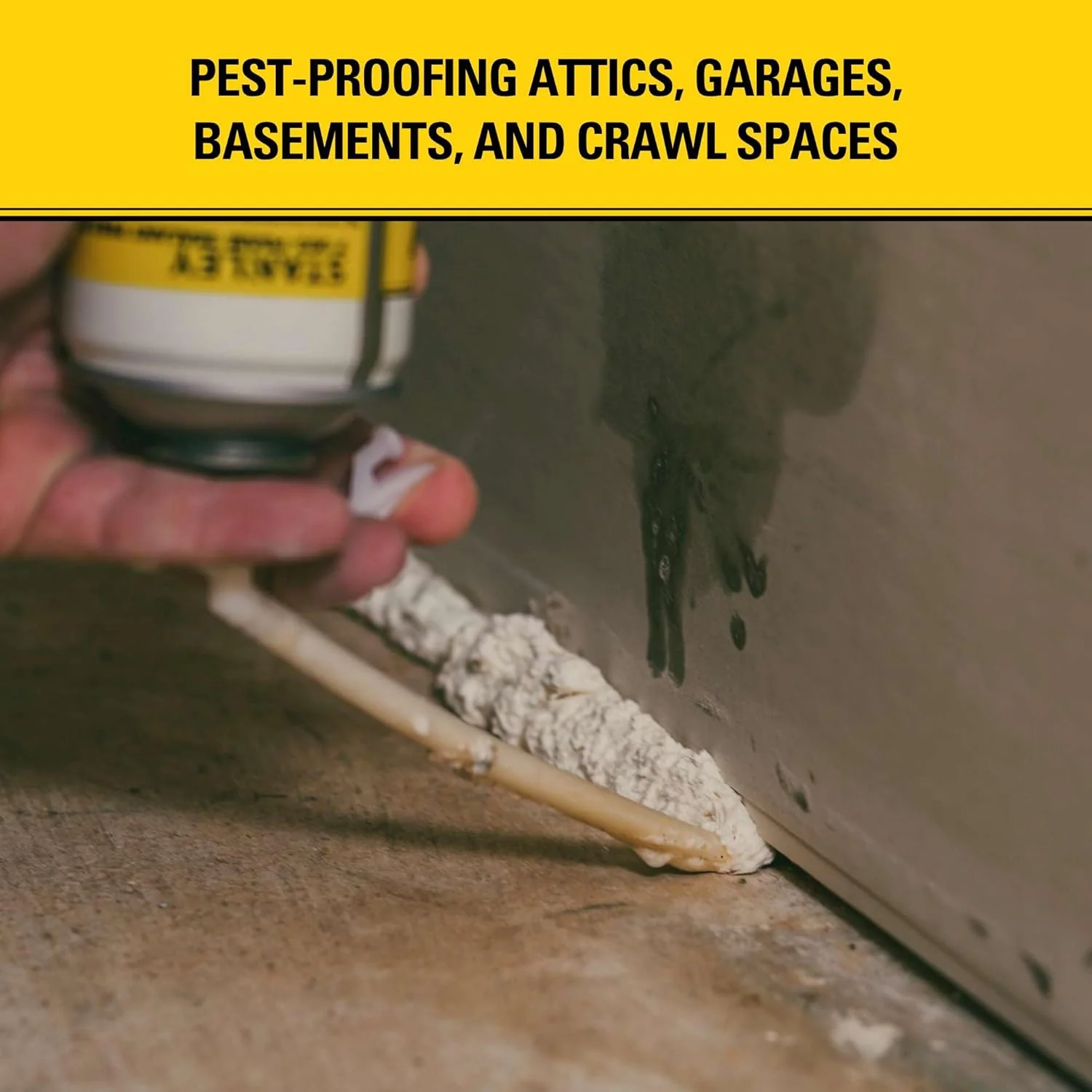 Stanley F993 Expanding Foam Sealant Spray, Gaps & Cracks Filler, PestBlocker for Indoor/Outdoor Use, Paintable, Waterproof, Polyurethane Insulation Foam with Straw Applicator, 12 oz (Pack of 2) - Image 3