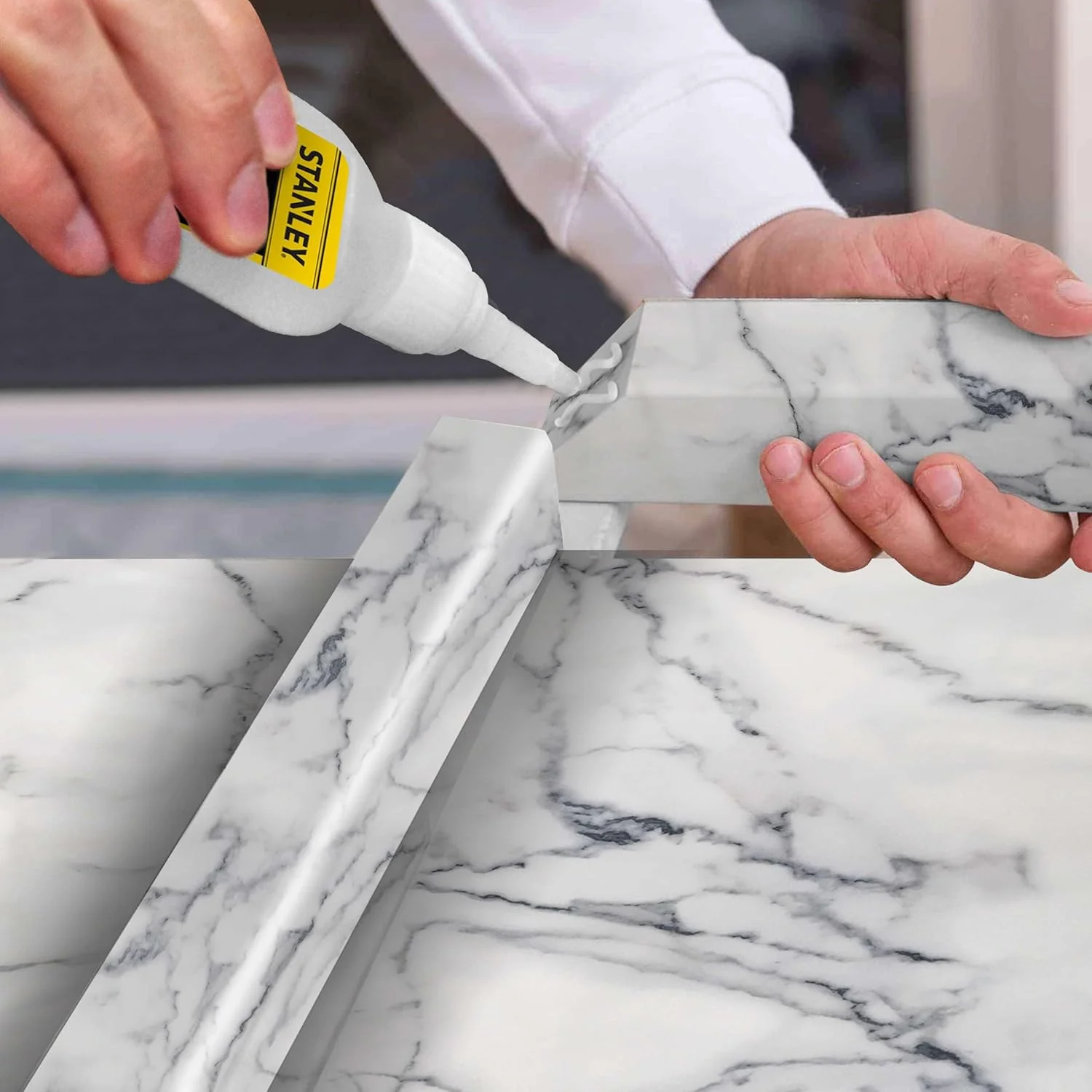 STANLEY Instant Stone & Marble Glue, 3.4 oz - 13.5 fl oz, CA Adhesive with Activator, Cyanoacrylate Bonding Spray for Tile and Craft, Granite, Quartz, Repair (Pack of 1) - Image 2