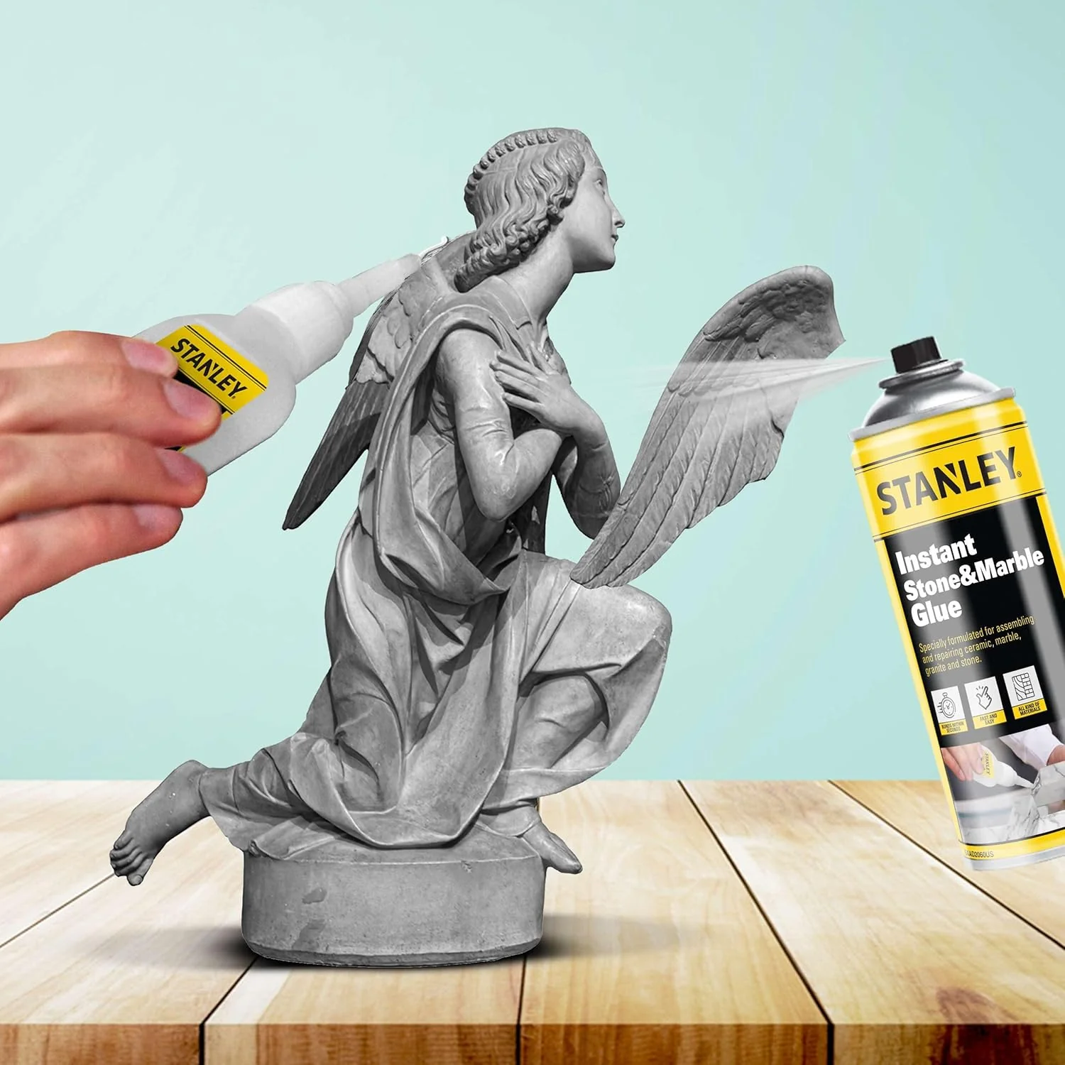 STANLEY Instant Stone & Marble Glue, CA Adhesive with Activator, Cyanoacrylate Bonding Spray for Tile and Craft, Granite, Quartz, Repair, 13.5 fl oz (Pack of 12) - Image 5