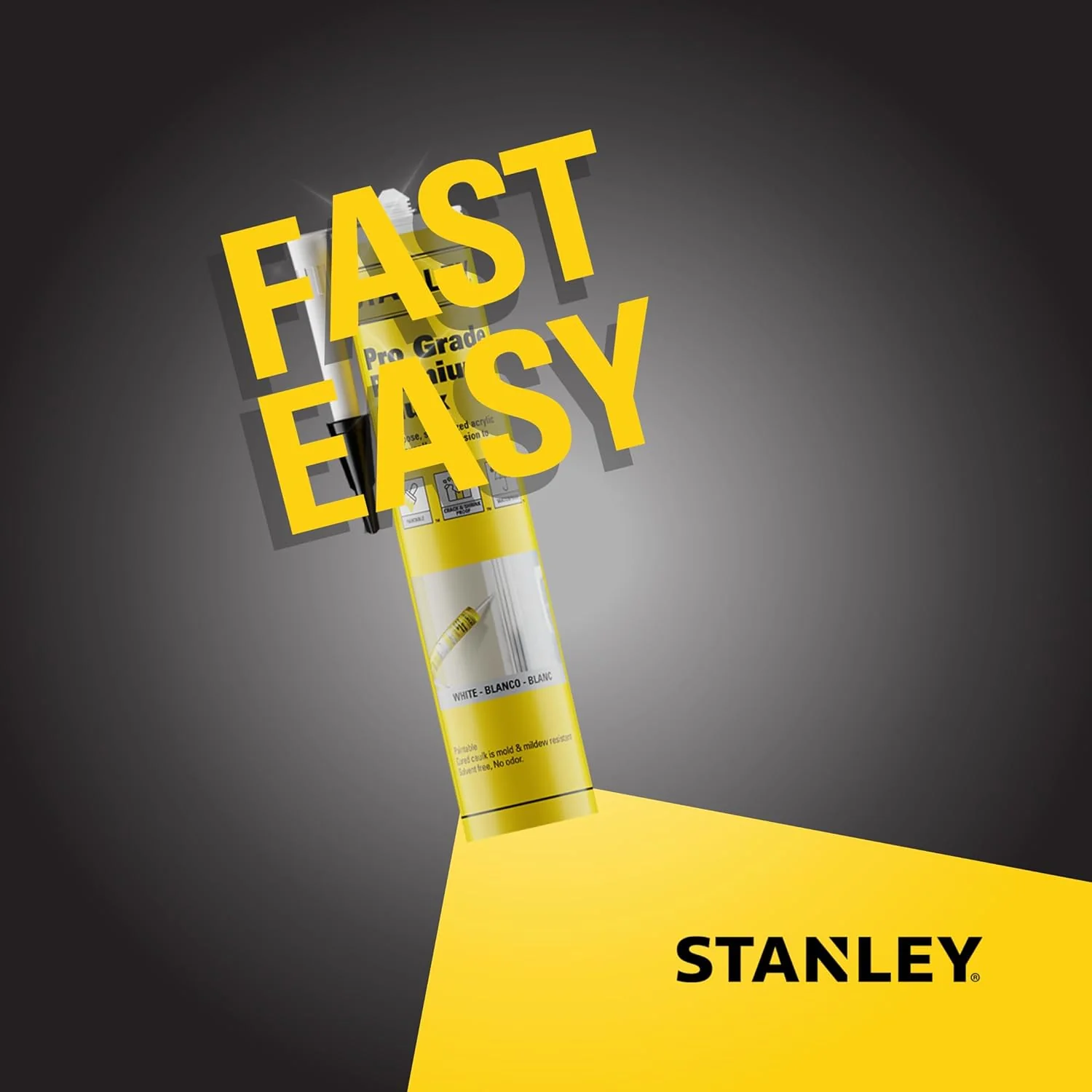 Stanley Premium Siliconized Caulk Acrylic Sealant, White, 10.1 oz. (Pack of 1) - Image 7