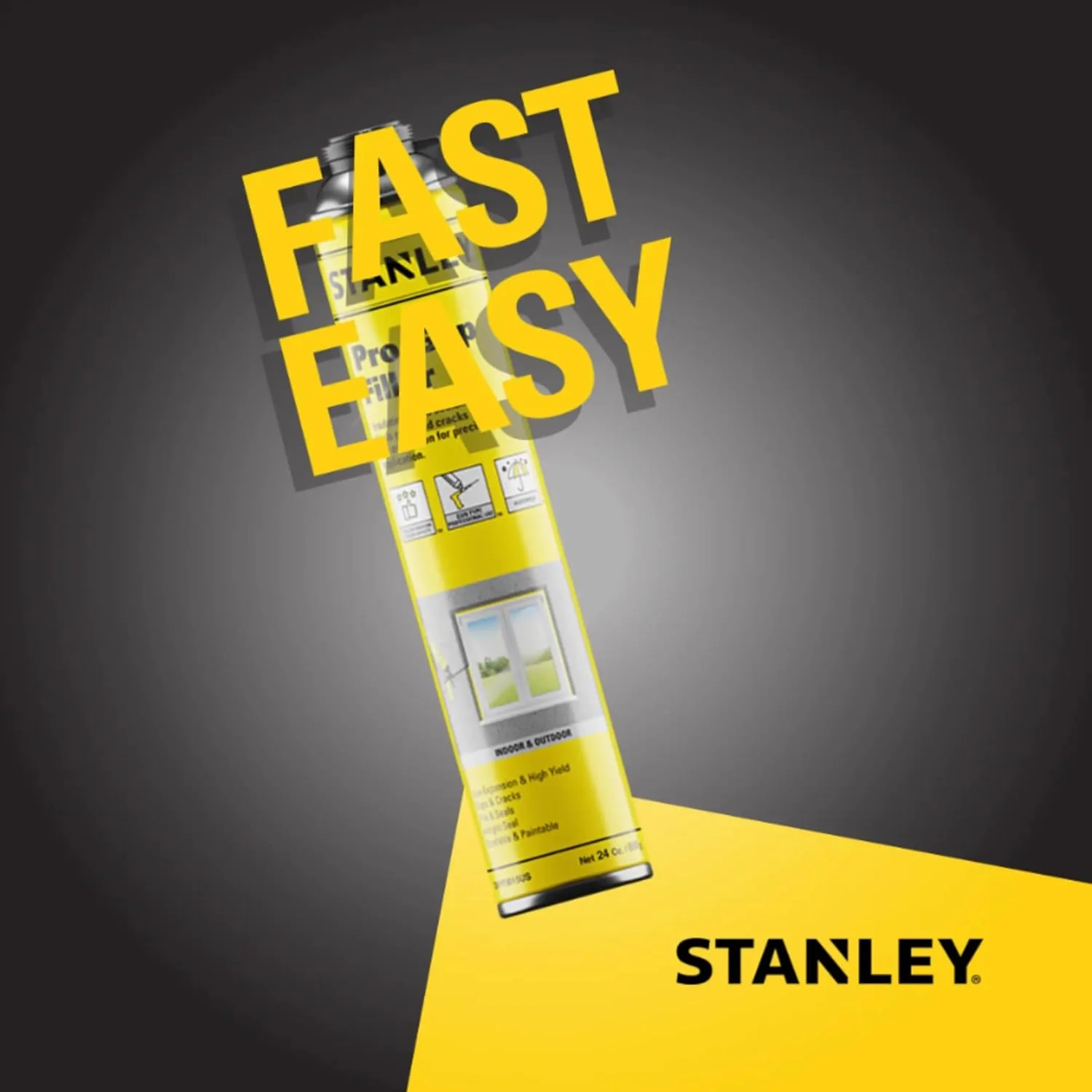 STANLEY Pro Gap Filler - Window & Door Filler, Gaps & Cracks, Expanding Spray Foam Sealant, Gun Not Included, 24 Oz (Pack of 1) - Image 8