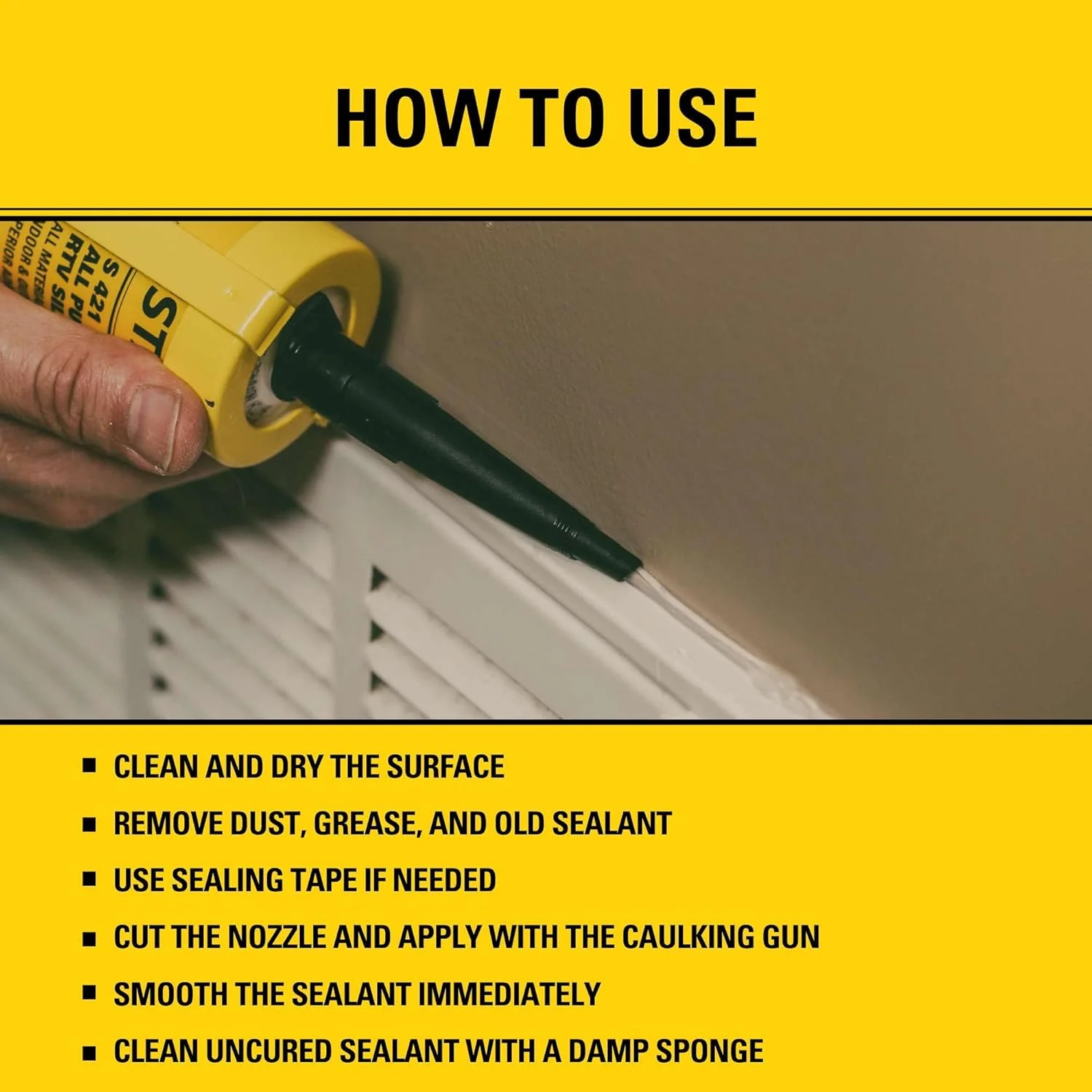 Stanley S421 RTV Silicone Caulk, 10.1 fl. oz. Gray, Silicone Sealant, Waterproof and Flexible Sealer for Kitchen & Bathroom (Pack of 1) - Image 4