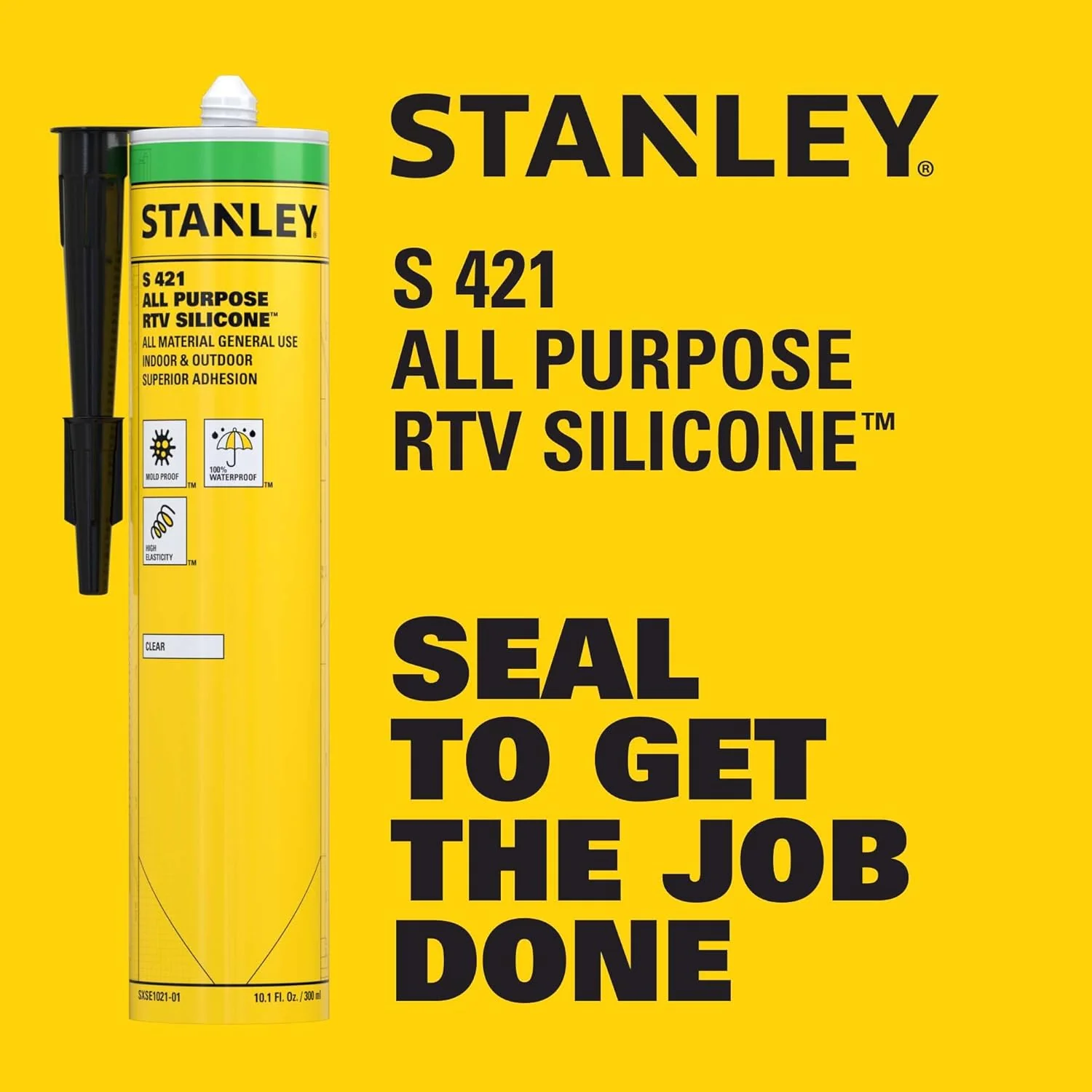 Stanley S421 RTV Silicone Caulk, 2x10.1 fl. oz. Gray, Silicone Sealant, Waterproof and Flexible Sealer for Kitchen & Bathroom (Pack of 2) - Image 2