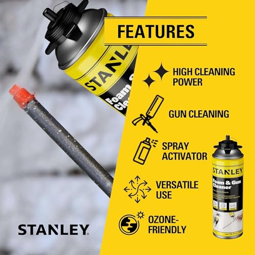 STANLEY Spray Foam Dispensing Gun Cleaner - Uncured Expanding Polyurethane Foam Dissolver - 12.3 oz, 2 Pack - Image 6