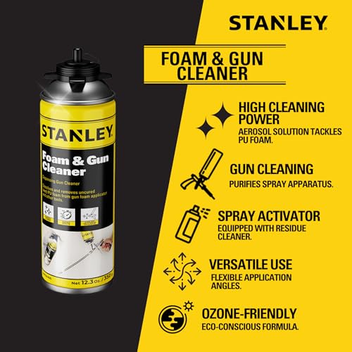 STANLEY Spray Foam Dispensing Gun Cleaner - Uncured Expanding Polyurethane Foam Dissolver - 12.3 oz, 2 Pack - Image 8