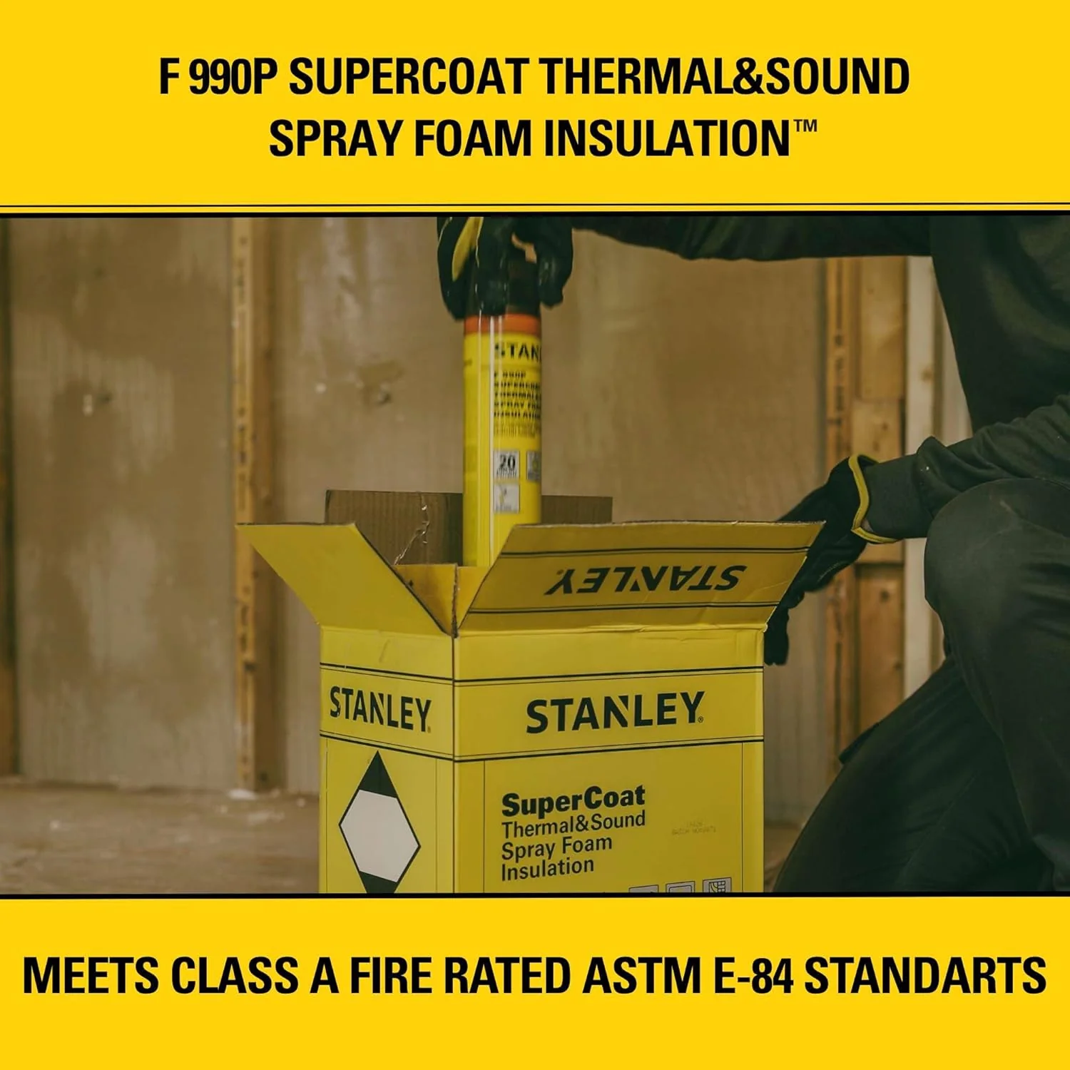 STANLEY Supercoat Spray Foam Insulation - Closed Cell Spray Foam Covers Up to 120 Sq.Ft. Gun Use Insulation Foam, 27.1 oz, Gun Not Included (Pack of 6) - Image 5