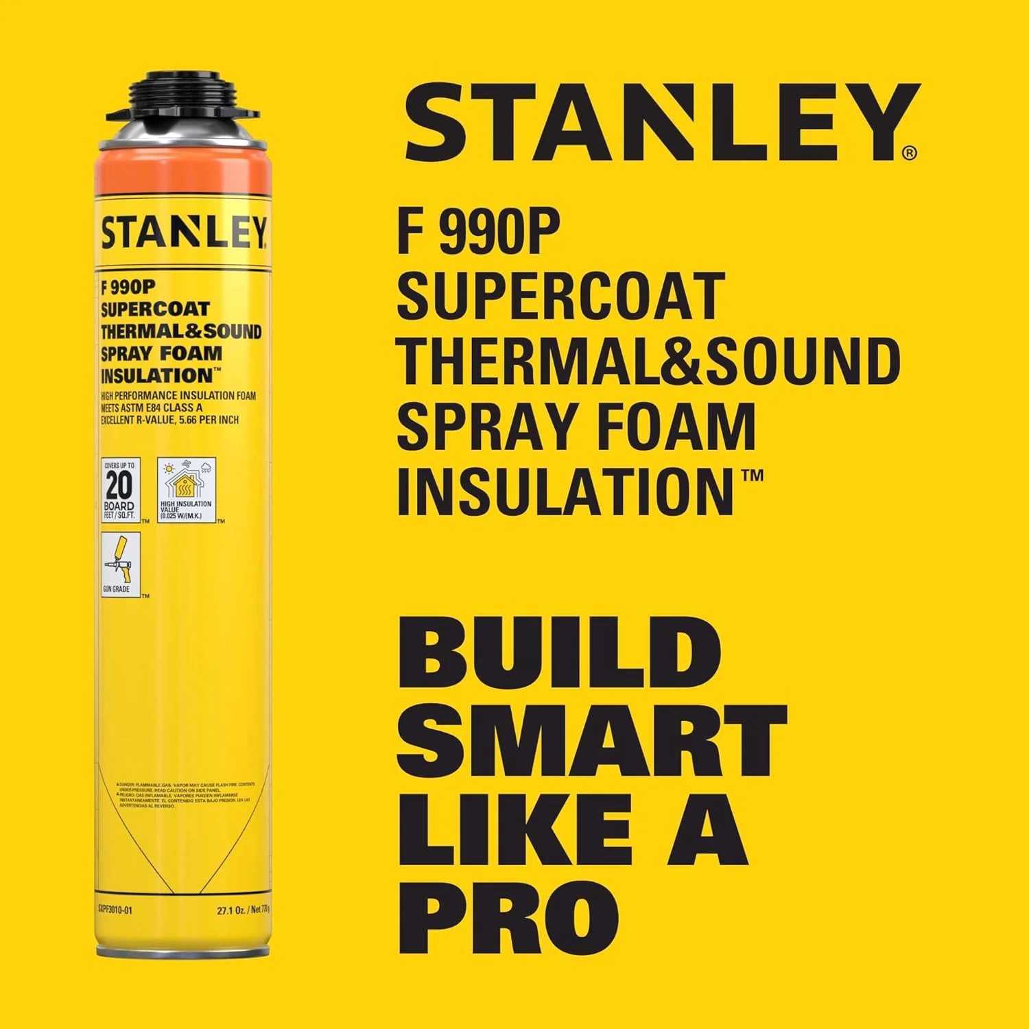 STANLEY Supercoat Spray Foam Insulation Kit - Gun, Cleaner & Safety Items Included, 27.1 oz (Kit Includes Pack of 24) - Image 9