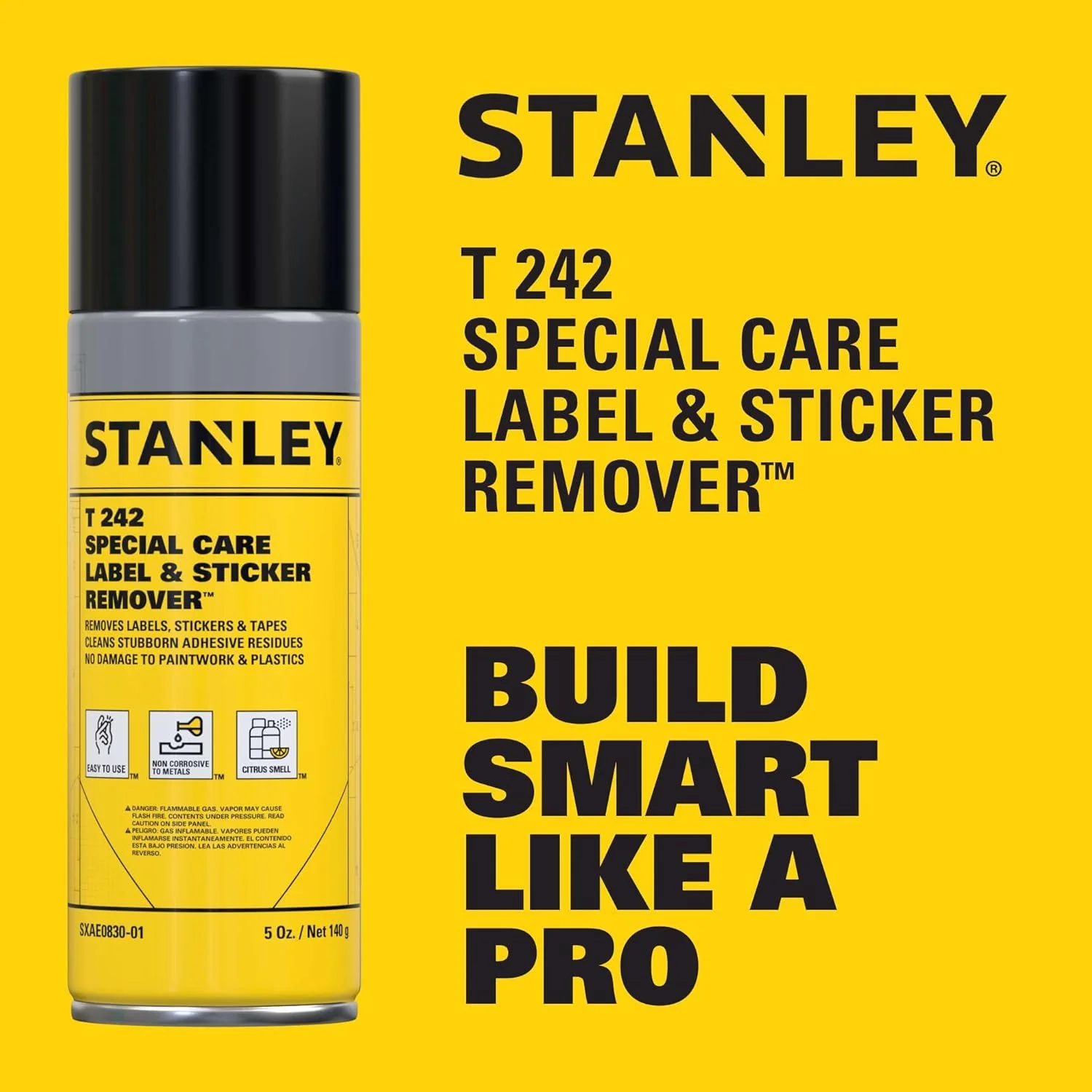 STANLEY T242 Label & Sticker Remover, Automotive-Grade Adhesive Cleaner, Safely Removes Adhesive Residue on Auto Surfaces, 5 oz (Pack of 1) - Image 2