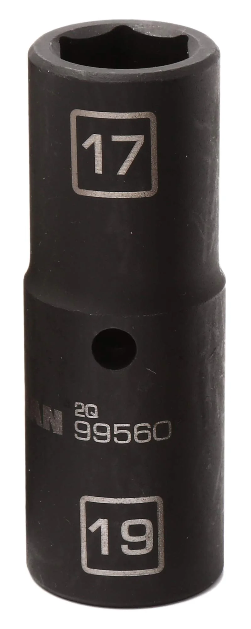 Steelman 99560 1/2-Inch Drive 6-Point 17mm x 19mm Double Ended Impact Flip Socket, Durable Corrosion-Resistant Steel, Laser-Etched Callouts