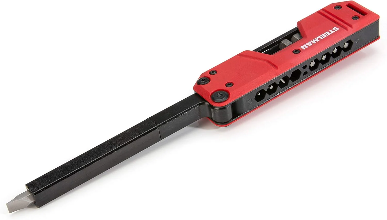 Steelman 60713 10-In-1 Multi-Tip Folding Magnetic Pocket Screwdriver with Carrying Clip and Bottle Opener, Includes 3/16" and 1/4" Slotted, PH1, PH2, T15, T20, S1 and S2 Bits - Image 4