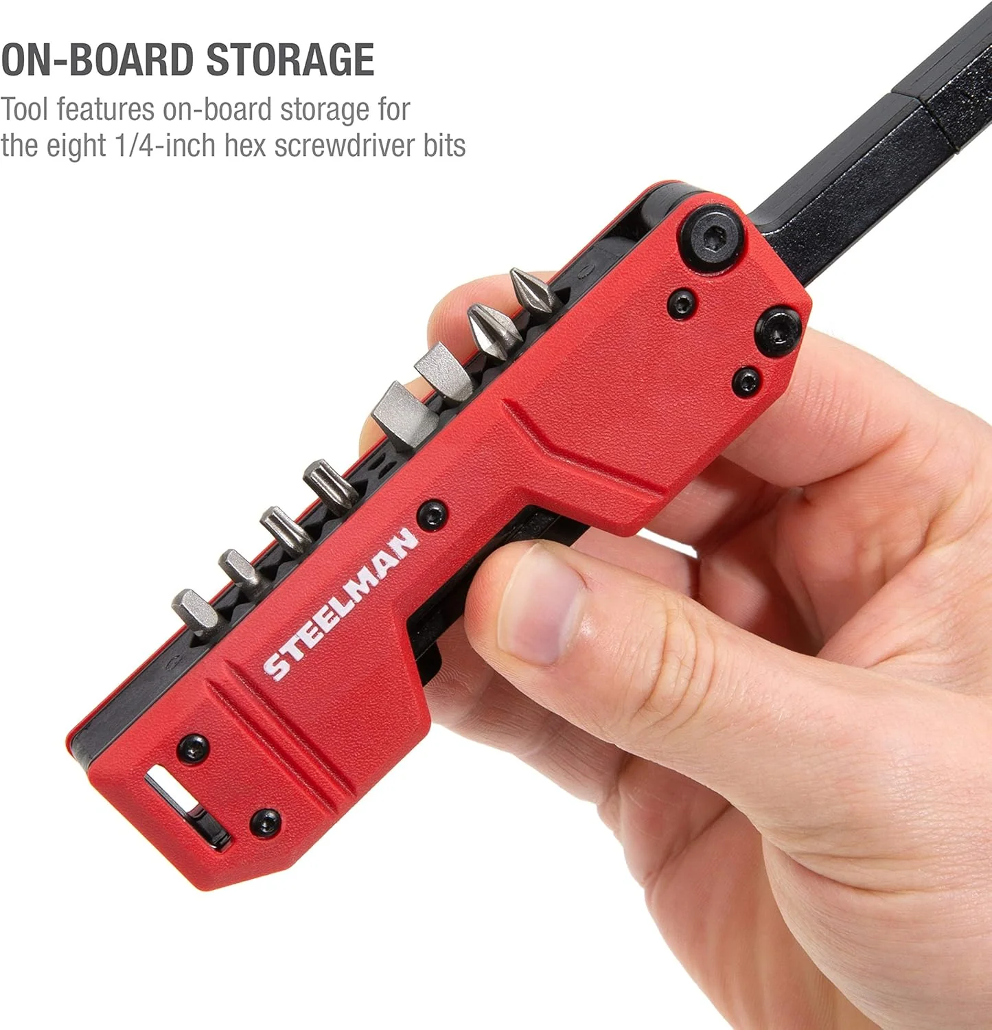 Steelman 60713 10-In-1 Multi-Tip Folding Magnetic Pocket Screwdriver with Carrying Clip and Bottle Opener, Includes 3/16" and 1/4" Slotted, PH1, PH2, T15, T20, S1 and S2 Bits - Image 5