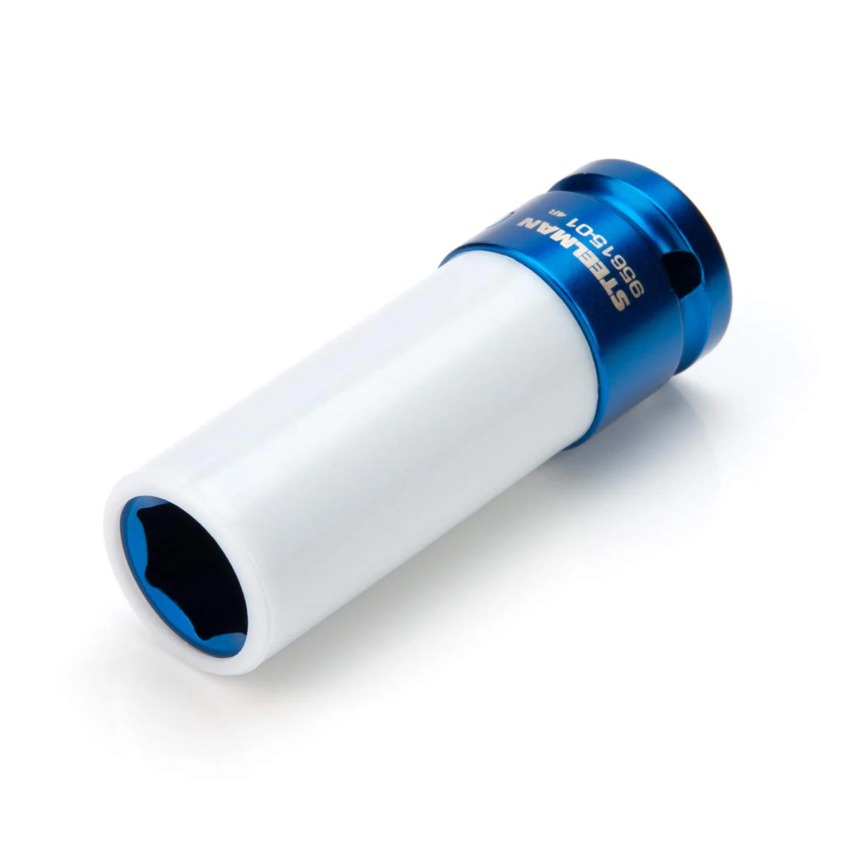Steelman 95615-01 17mm Sleeved Socket, Wheel and Lug Nut Protector Polyethylene Sleeve and Insert, Non-Marring, Long, 6-Point, ½-inch Drive