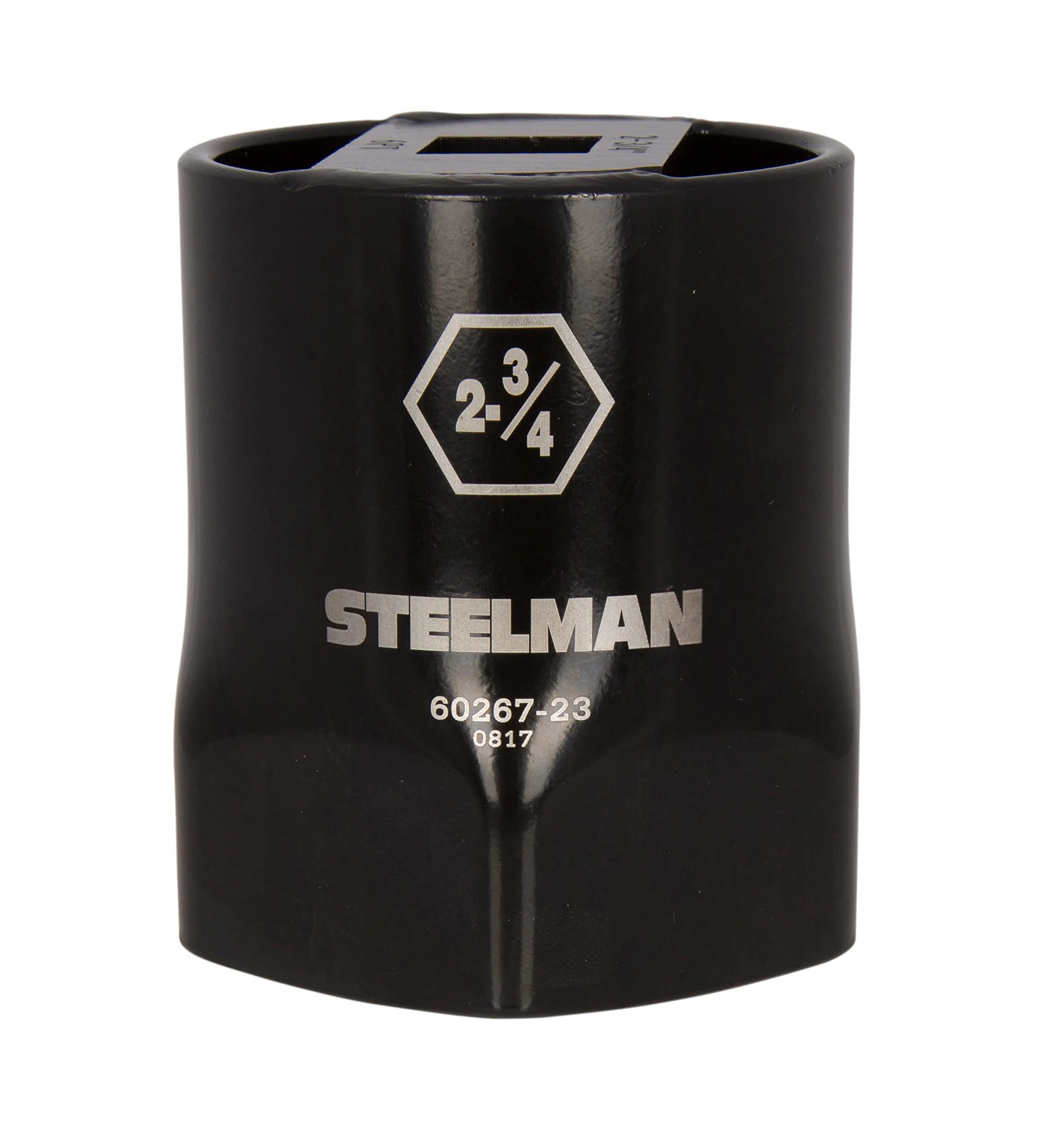 Steelman 60267-23 2-3/4-Inch 6-Point Locknut Socket, 3/4-Inch Drive, Install and Remove Wheel Bearing Locknuts, Laser Etched, Powder-Coated Steel