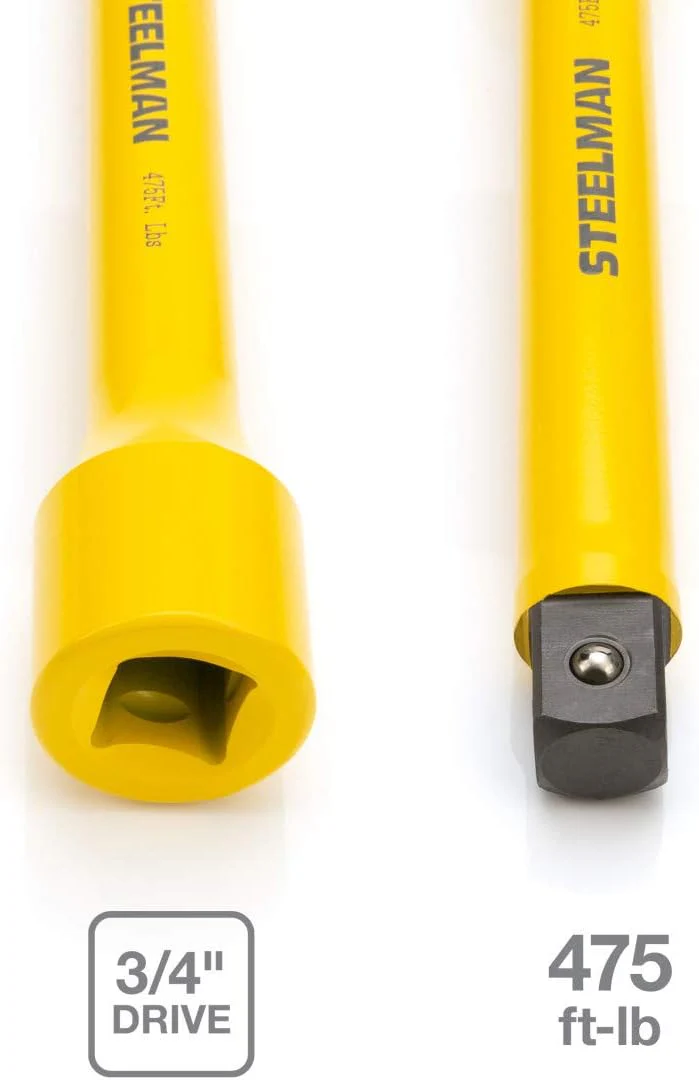 Steelman 60156 3/4-Inch Drive 475 ft-lb Torque Extension for Impact Wrench, 10-inch Extension, Corrosion-Resistant Powder-Coated Steel, Yellow - Image 3