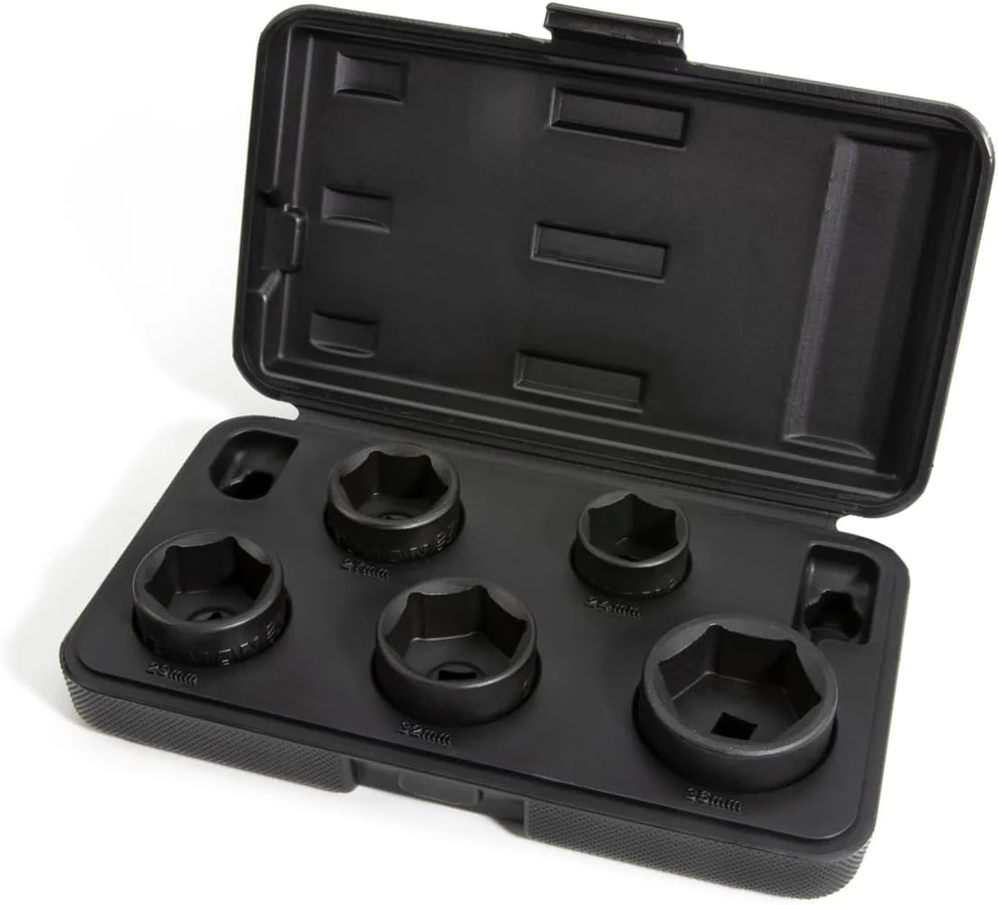 Steelman 42275 5-Piece 3/8-Inch Drive Low Profile Oil Filter Wrench Socket Set, 24mm, 27mm, 29mm, 32mm, and 36mm Sizes - Image 2