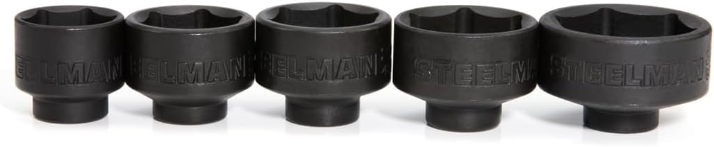 Steelman 42275 5-Piece 3/8-Inch Drive Low Profile Oil Filter Wrench Socket Set, 24mm, 27mm, 29mm, 32mm, and 36mm Sizes - Image 4