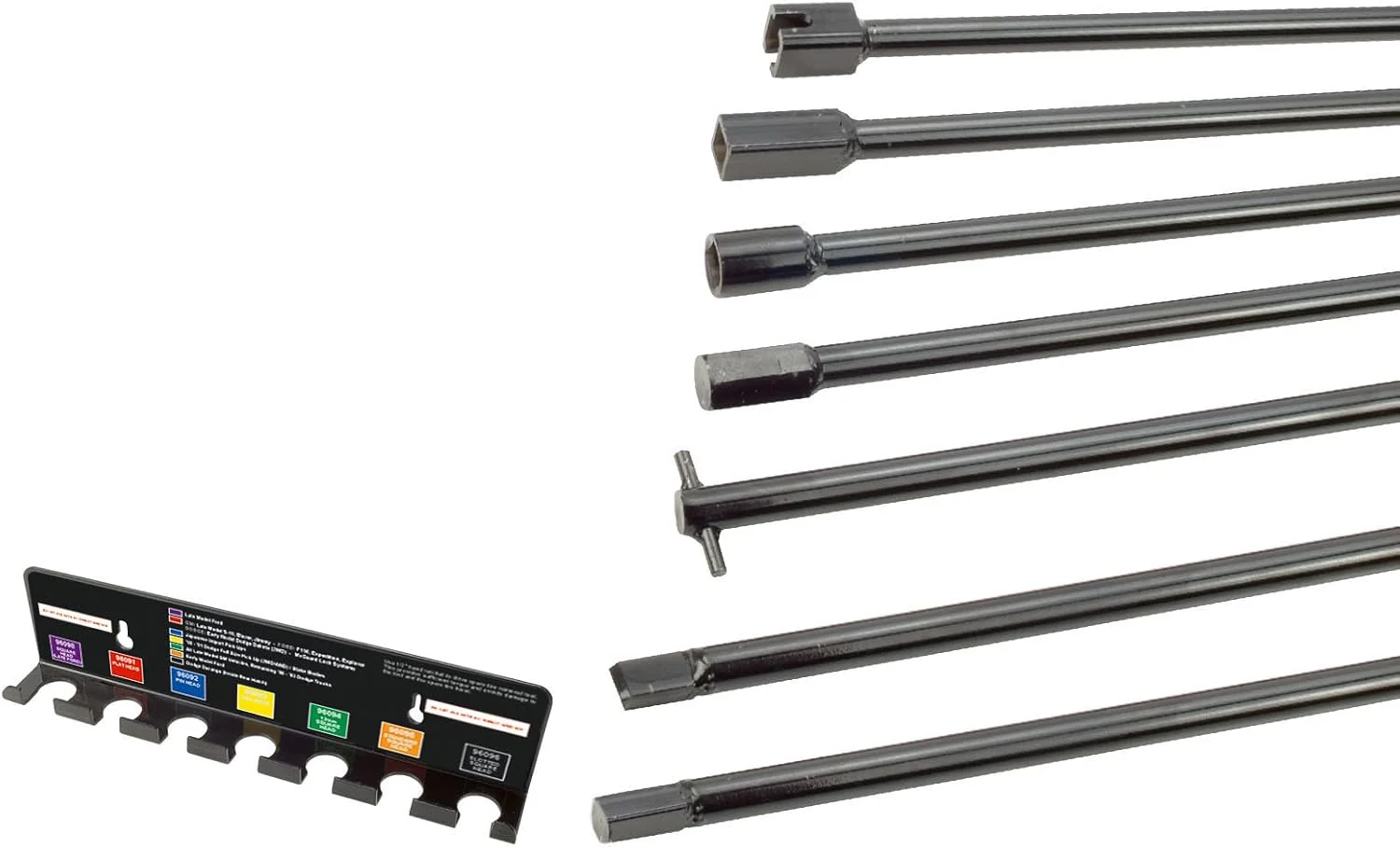 Steelman 96090A 7-Piece Spare Tire Retrieval Tool Kit, Lower and Raise Cradle-Suspended Tires, Flat, Pin, Hex, 12-mm Square, Slotted, ⅜-inch Square Heads - Image 5